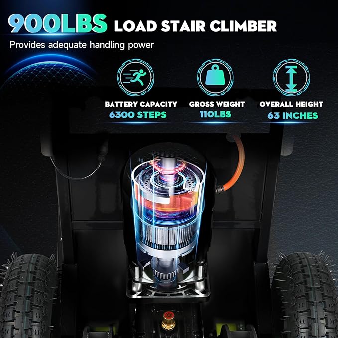 Electric Stair Climbing Dolly, 1250W Electric Stair Climbing Hand Truck - Image 2