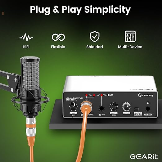 GEARit XLR Male to Female Microphone Cable 3-Pin Balanced Shielded Mixer - Image 9