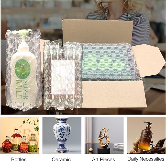 Bubble Cushioning Wrap Roll Inflatable Bottle Shipper Protector Sleeve - Image 3