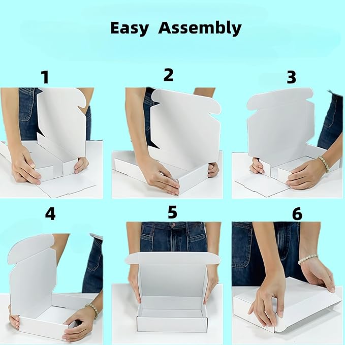 12x9x3 inches Small White Mailers Boxes Recyclable Corrugated Gift Box - Image 6