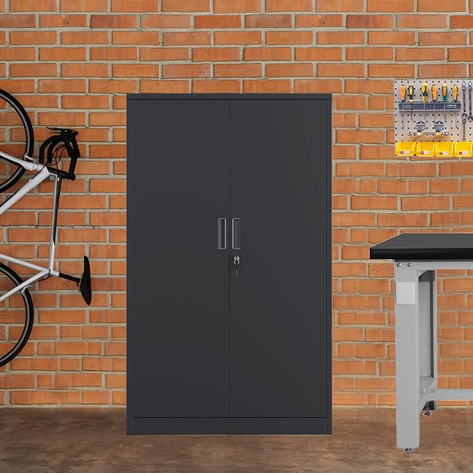 Metal Storage Cabinet with Locking Doors and 3 Adjustable Shelves, 53.5-Inch - Image 8