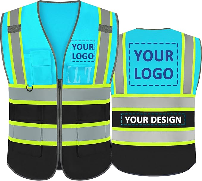 BeautyWill Custom Logo Safety Vest Class 2 High Visibility Reflective Vest by BeautyWill