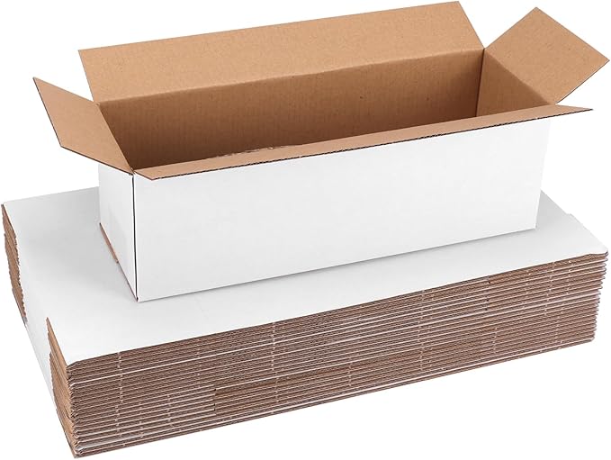 25 Pack Small Shipping Boxes 12x4x4 Inches by Wtrgas