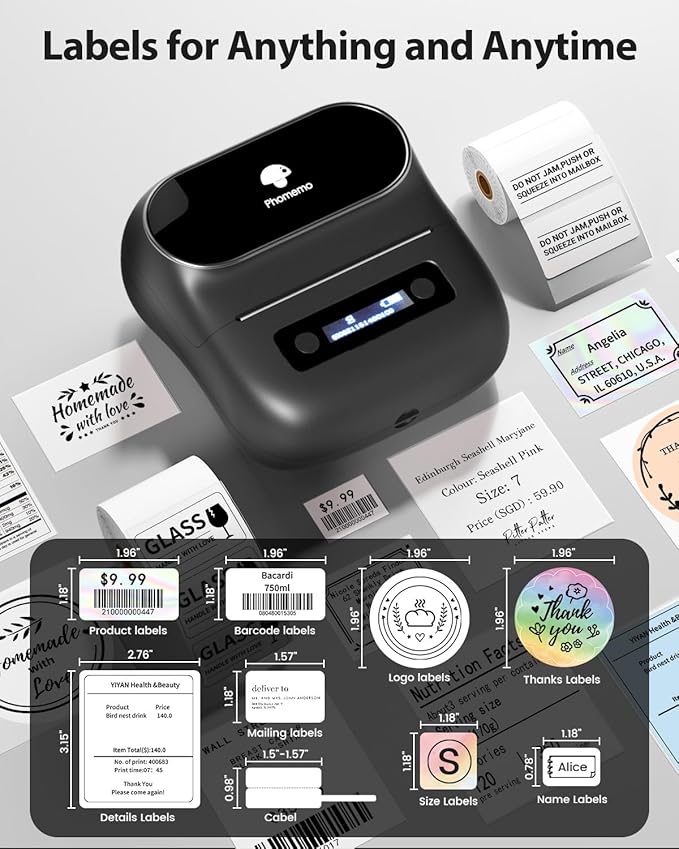 Phomemo Label Maker, M220 Label Printer, 3 Inch Bluetooth Thermal Label Maker - Image 3