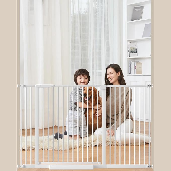 Extra Wide Baby Gate 30.11-77.36", Ultra Narrow 1.37" Spacing Dog Gate indoor by AIKSIWAI