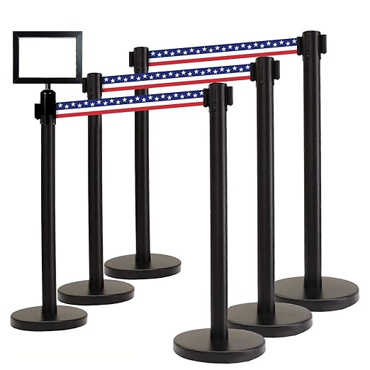 VIP Crowd Control Retractable Belt Stanchion Queue Safety Barrier Set by CrowdControlCenter