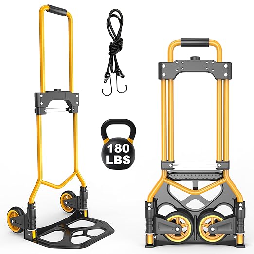 Folding Hand Truck Dolly Cart, 180LBS Portable Aluminum Hand Truck Foldable by DIAMONDFORGEOFFICIAL
