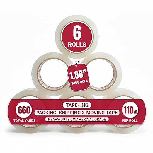 Tape King Clear Packing Tape | 110 Yards Per Roll | 1.88 Inch Wide Heavy Duty by TapeKing