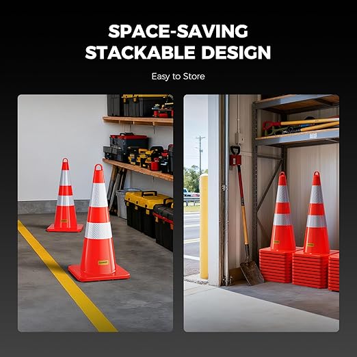 10 Pack 28 Inch Traffic Cones, from -22℉ to 131℉, MUTCD-Compliant Orange Safety - Image 8