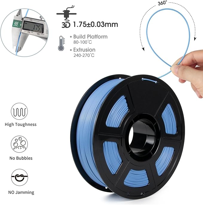 iSANMATE ASA Filament 1.75mm Marina Blue 1KG, UV & Weather Resistant 3D Printer - Image 2