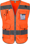 TCCFCCT High Visibility Vest 9 Pockets Hi Vis Reflective Safety Vest by TCCFCCTPROFESSIONALSAFETYSOLUTIONS