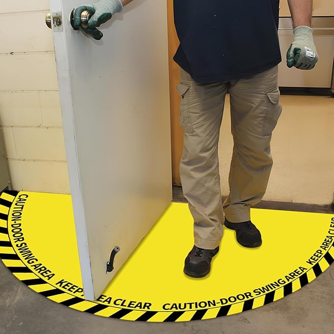 1 Pack 56 x 28 Inches Door Swing Caution Floor Sign - Image 3
