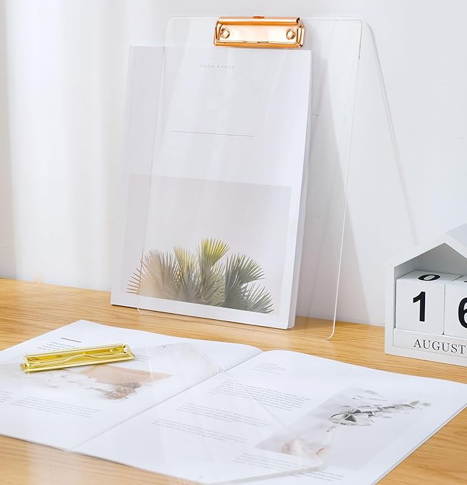 JIARI 2 Pack Clear Acrylic Office Clipboard A4 Letter Size 8.6" x 12.2" - Image 5
