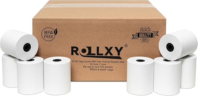 3-1/8 X 230 Thermal Paper Compatible by ROLLXY