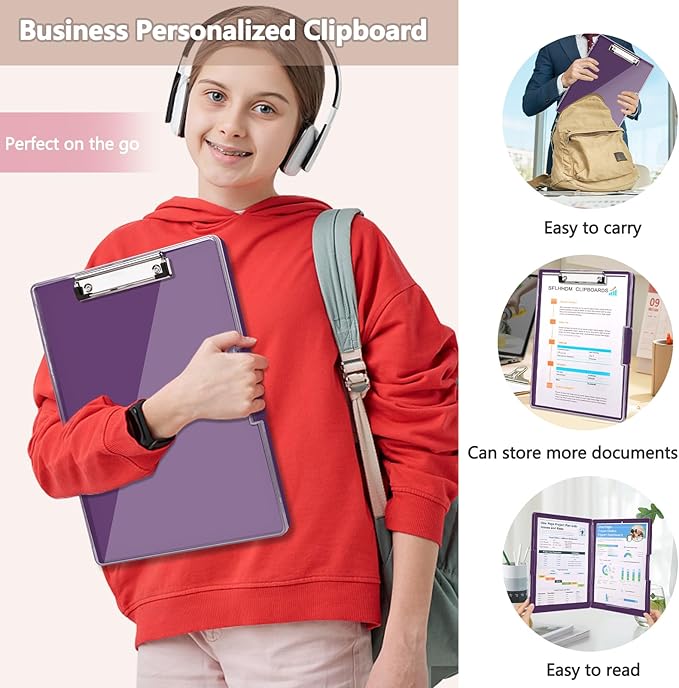 Clipboard with Storage, Heavy Duty Clip Boards 8.5x11 with 2 Storage Case - Image 7