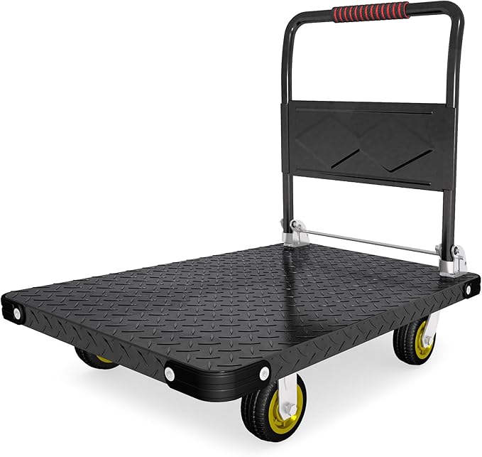 Platform Truck, Foldable Flatbed Cart Heavy Duty Push Cart Dolly Large Platform by Warmyou