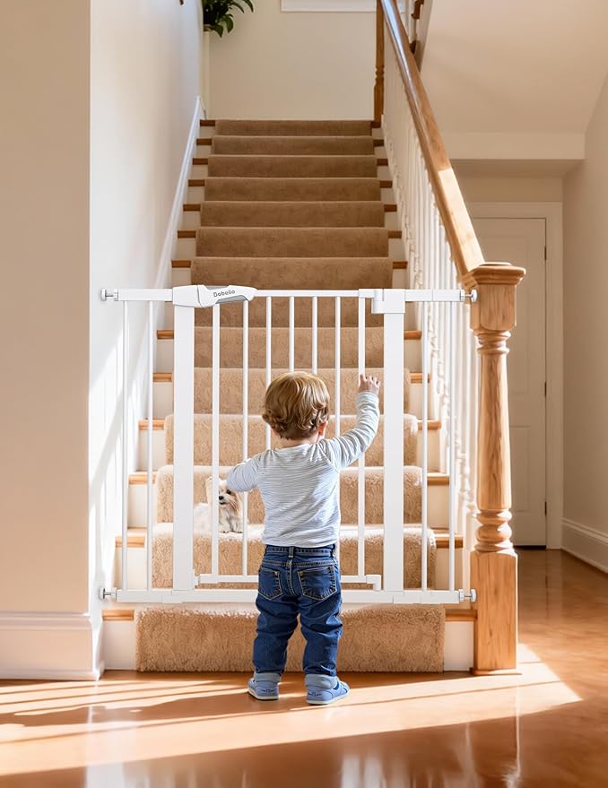 BABELIO 36" Tall Dog Gate PressGuard C5, 26-40" Wide Auto Close Baby Gate - Image 2