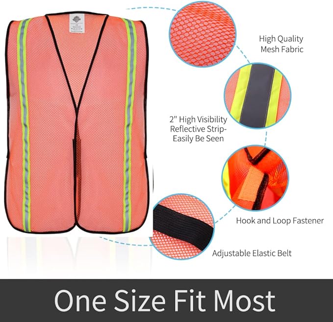 Dazonity High Visibility Reflective Safety Vest, Durable Mesh, High Visibility - Image 4