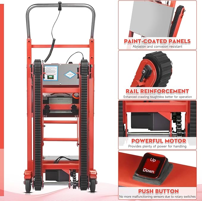Electric Stair Climbing Dolly, 1250W Electric Stair Climbing Hand Truck - Image 5