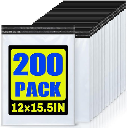 200 Pcs Poly Mailers Shipping Bags 12x15.5 Inch Packaging Clothes Polymailers by LINSIRON