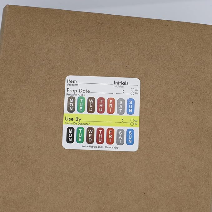 Removable Universal Labels for Food Rotation Use by Food Preparation Days of - Image 3