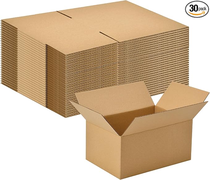 30 Pack 8x6x4 inches Small Shipping Boxes Brown Corrugated Cardboard Boxes by EZALFTIN