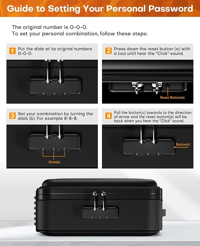 Fireproof Document Box, Hard Case Fireproof Document Organizer - Image 6