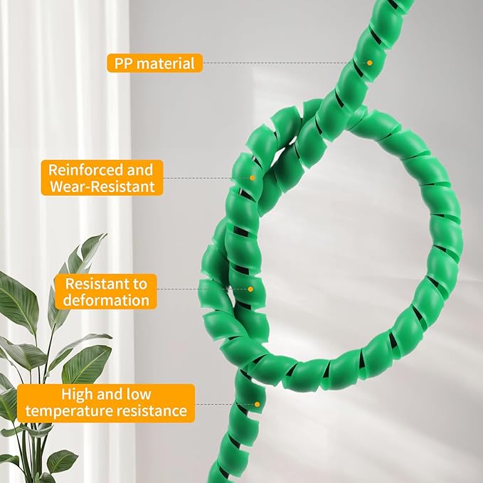 Spiral Cable Wrap, 33ft Wire Protection Sleeve Cover Cable Organizer Pipe - Image 3