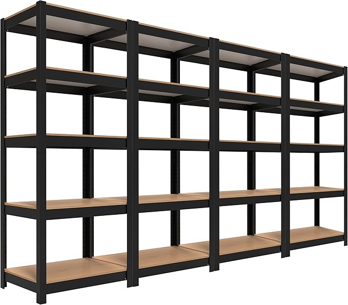 HOMEDANT House 5 Tier Laminated Metal Shelving Unit Adjustable Storage Utility by TheBestOrganizingSolution