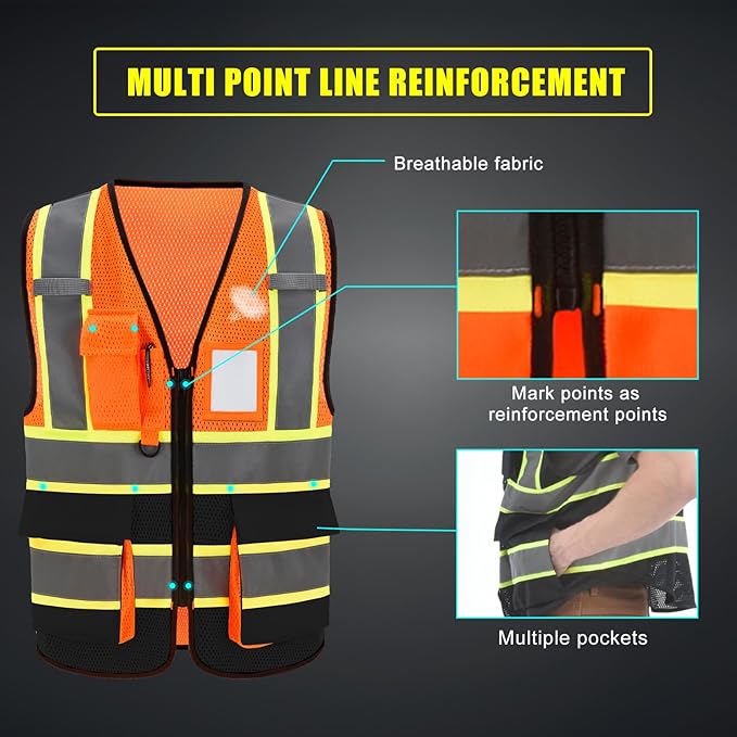 AYKRM 11 color High Vis Reflective Safety Vest - Image 2