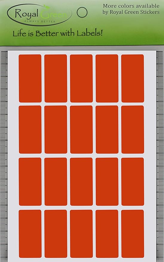 Royal Green Rectangle Color-Coding Labels 1.57 inch x 0.75 inch Orange - Image 4