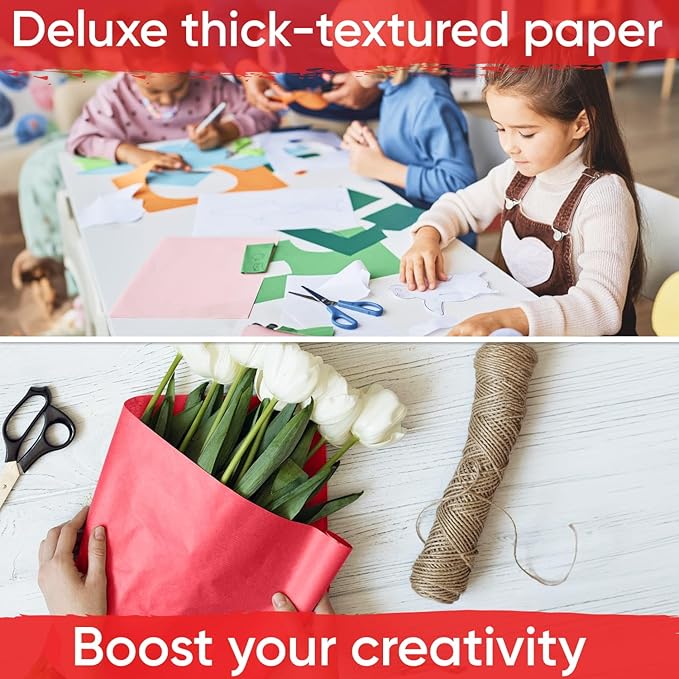 24" x 1200" Red Kraft Paper Roll, 45 lbs Thickness, Made in USA Colored Kraft - Image 6