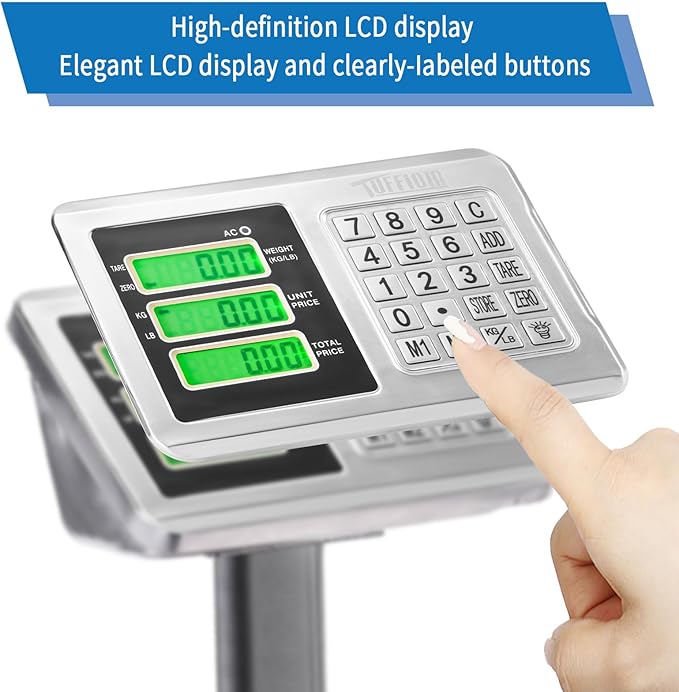 TUFFIOM 661lbs Electronic Industrial Commercial Platform Scale, Stainless Steel - Image 7