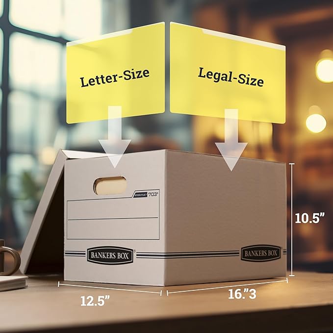 Bankers Box 4-Pack Basic Duty File Storage Boxes - Image 3