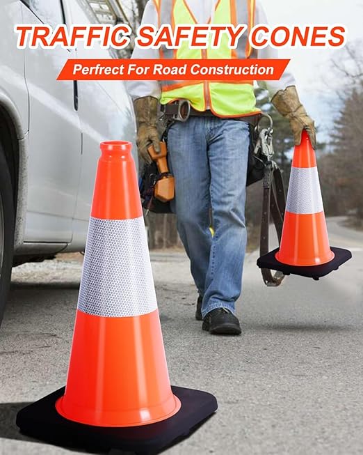 BESEA 18" inch Traffic Cones Orange Safety Cones - Image 3