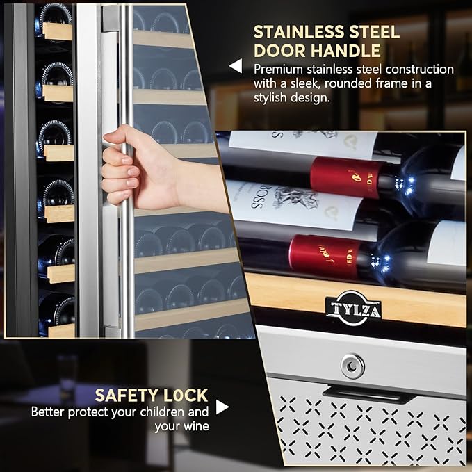 Tylza Wine Fridge 24 Inch, 189 Bottles Large Wine Cooler Refrigerator, Built-in - Image 6