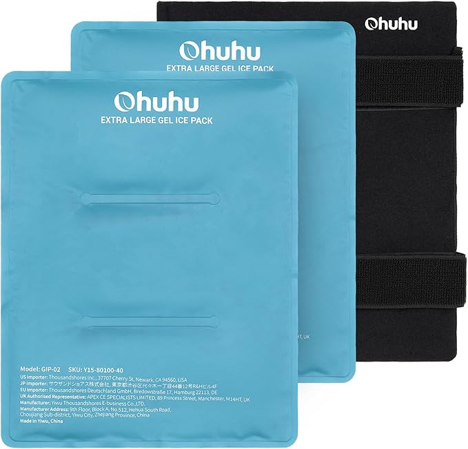 Ice Packs for Injuries 14" X 11": Ohuhu 2 Pack Hot Cold Gel Ice Pack X-Large by Ohuhu
