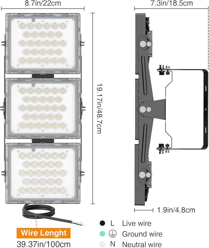 2025 Elite New Upgraded LED Flood Light Outdoor 150W 25500lm Stadium Flood - Image 6