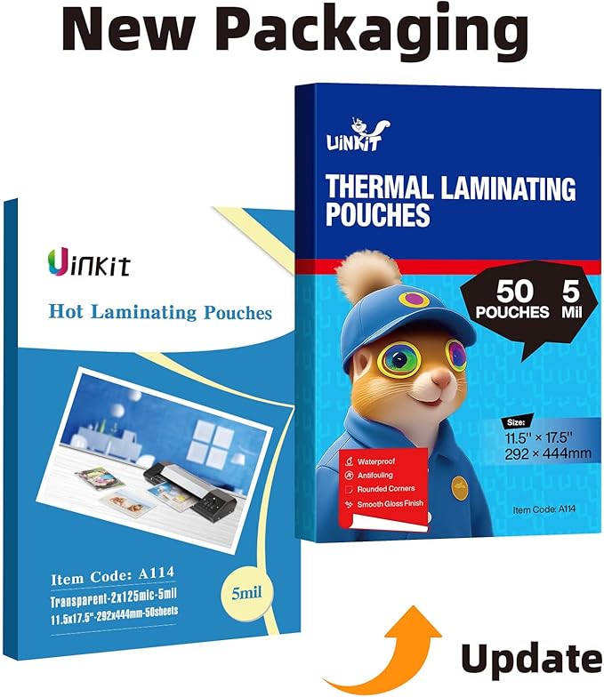 Uinkit Hot Thermal Laminating Pouches 5Mil Thick - Image 2