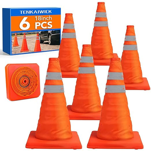 18 Inch Collapsible Traffic Safety Cones by TENKAIWICK