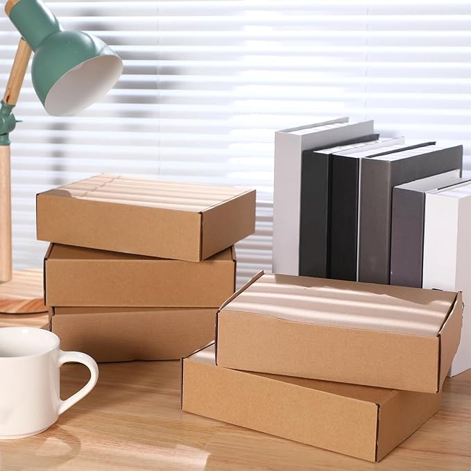 Qilery 100 Pcs Shipping Boxes Cardboard Gift Corrugated Cardboard Brown Boxes - Image 6