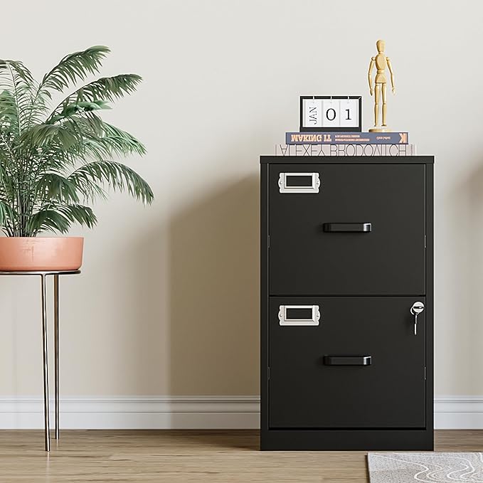 2 Drawer File Cabinet with Lock, Filing Cabinets - Image 6