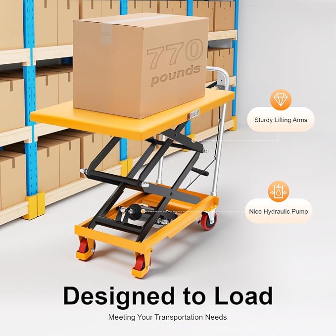 Hydraulic Lift Cart, Double Scissor Design - Image 5
