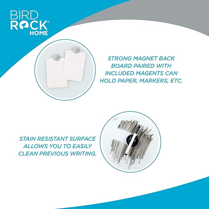 BIRDROCK HOME Magnetic Glass Dry Erase Board – Frameless Whiteboard - Image 6
