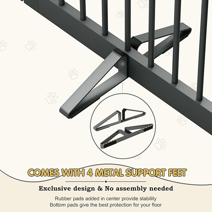 Freestanding Pet Gate with Door, Tall Dog Gate - Image 3