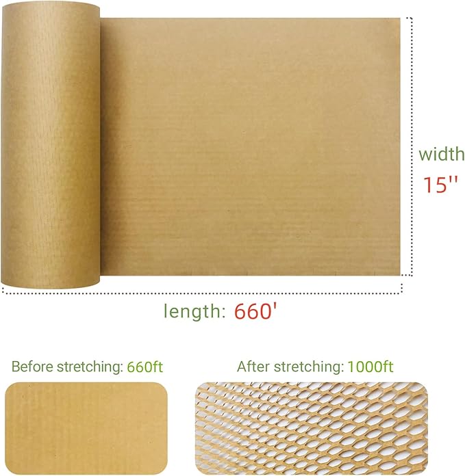 Dish Packing Kit Moving Supplies 15" x660' Honeycomb Wrapping Paper, Large - Image 6