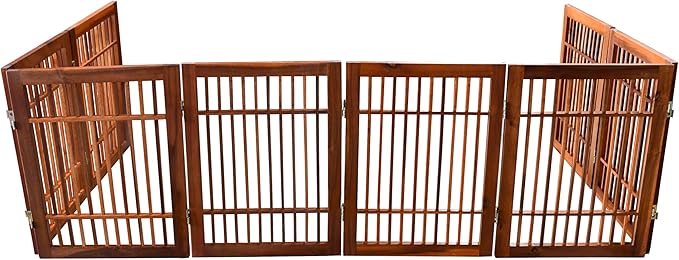 Urnporium Freestanding Pet Gate Folding Wooden Fence - Image 9
