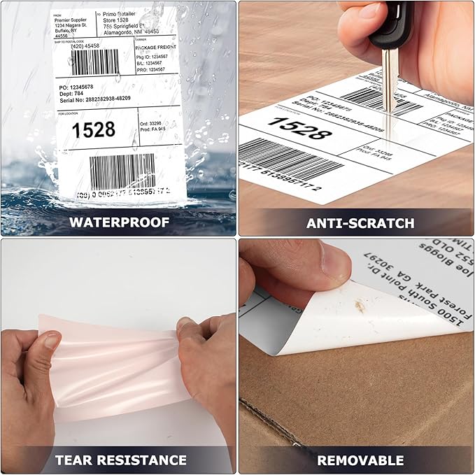 White Direct Thermal Labels 4 × 6 Inch Vinyl Self-Adhesive Fanfold Shipping - Image 6
