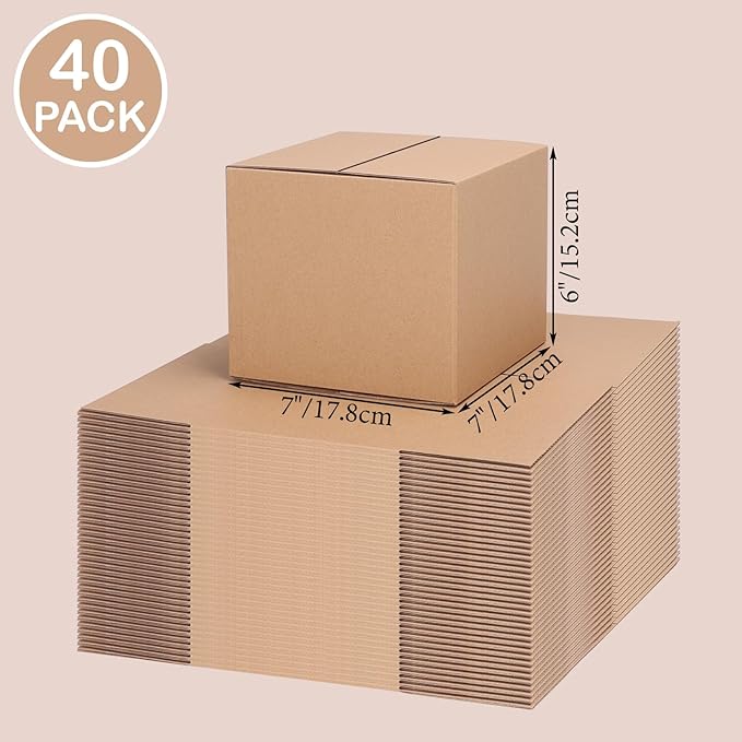 EdenseeLake 40 Pack 7x7x6 inches Shipping Boxes Small Cardboard Boxes - Image 7