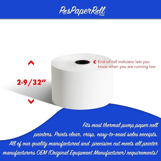 Thermal Gas Pump Receipt Paper 2 9/32" x 400 ft – BPA Free - Image 3